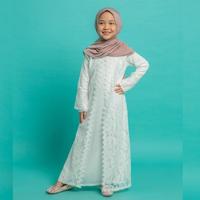 Gambar Baju Muslim Putih Anak & ABG 4-14 Tahun Baju Umroh Anak Gamis Manasik - Putih Tulang, 14-15 THN dari CildclotheStore undefined 4 Tokopedia