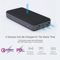 Gambar Tergacor KIIP WIRELESS POWER BANK 10W FAST CHARGING PD&QC 30 20W 20000MAH Terbaik - Hitam dari Aqua Glow23 undefined 3 Tokopedia