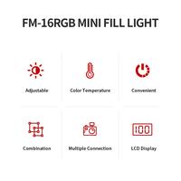 Gambar Jmary FM-16 RGB Mini Video Lights, LED Camera Full Color Portable Photography Lighting 9000K 750mAh Rechargeable Dimmable Panel Lamp with Clip Mount Lampu Kamera dari Metoocel Solo undefined 5 Tokopedia