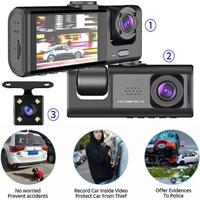 Gambar Black Box Traffic Recorder Dash Cam for Vehicle Super HD 1080P 3 Camera, Motion Detection, G-Sensor Dashcam, 24H Parking Monitor, DVR 170FOV Camera for Car dari Metoocel Solo undefined 2 Tokopedia