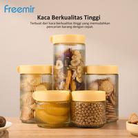 Gambar freemir Toples Kaca Set 5 Pcs Toples Makanan Bening Aesthetic Kedap Air & Udara High Quality Glass Tahan Gores dari freemir Electric Official Store undefined 5 Tokopedia