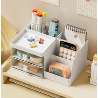 Gambar Tempat Pensil Aesthetic Rak Kotak Laci Meja Kerja Aesthetic Wadah ATK Meja Kantor Estetik Desk Organizer Rak Meja Alat Tulis Kantor dengan Laci Tertutup 2 Susun - Putih dari Folding Sore undefined 1 Tokopedia