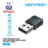Gambar Vention KDSBO USB Wi-Fi Receiver Dongle Single Dual Band Adapter 2.4G 5Ghz Black dari Metoocel undefined 1 Tokopedia