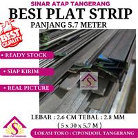 Gambar BESI PLAT STRIP 5x30 lebar 2,6 tebal 3.8 panjang 5.7 Meter dari sinar atap undefined 1 Tokopedia