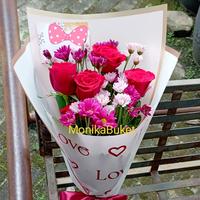 Gambar buket bunga valentine | bunga segar-potong | bouquet | bucket bunga - mawar 4 aster M dari Monikaflowergift undefined 3 Tokopedia
