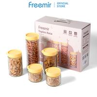 Gambar freemir Toples Kaca Set 5 Pcs Toples Makanan Bening Aesthetic Kedap Air & Udara High Quality Glass Tahan Gores dari freemir Electric Official Store undefined 1 Tokopedia