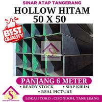 Gambar BESI HOLLOW HITAM 50 x 50 tebal 2 mm panjang 6 Meter dari sinar atap undefined 1 Tokopedia