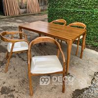 Gambar Set Meja Makan Minimalis Scandinavian Modern Kayu Jati dari 99deco furniture undefined 5 Tokopedia