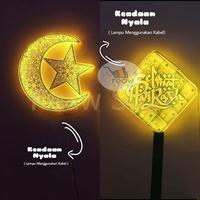 Gambar Gantungan Lampu LED Ketupat Bulan Bintang Plastik Hiasan Dekorasi Selamat Idul Fitri Lebaran Ramadhan - Ketupat dari REAW STORE undefined 1 Tokopedia