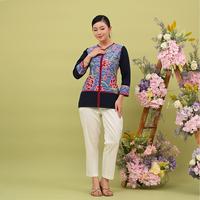 Gambar NONA RARA - Lupita Encim T3788, Baju kerja blouse batik wanita modern - M dari Nona Rara Batik undefined 5 Tokopedia