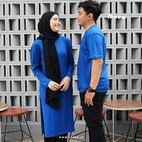 Gambar Kaos Emilie Couple Polos Premium By Treez - Ocean Blue dari Treez Indonesia undefined 1 Tokopedia