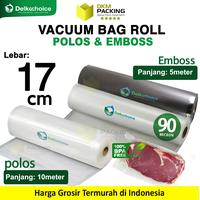 Gambar Vacuum Makanan 17cm POLOS EMBOSS ROLL Plastik Vakum Roll BINTIK SMOOTH DELKOCHOICE - Emboss Hitam dari dkm packing undefined 1 Tokopedia