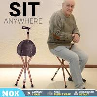 Gambar Tongkat duduk walking stick with seat cane alat bantu jalan orang tua dengan kursi bangku dari CV SAMDORETI undefined 2 Tokopedia