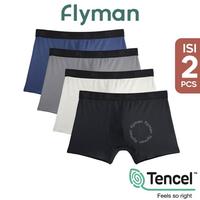 Gambar Ready Flyman Celana Dalam Boxer Pria Modal Fabric Tencel 2 Pcs FM 3056 New - Onyx, XXL dari J & T Market undefined 1 Tokopedia