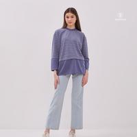 Gambar SHANEEMA - Manda Series | Atasan Stripe Wanita Lengan Panjang Bahan Knitt P - Hijau, Model Biasa dari SHANEEMA undefined 3 Tokopedia