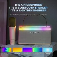 Gambar KINYO C10 Speaker Karaoke Portable Mini 2MIC Bluetooth 5.3 / Speaker Wireless Mini RGB Super Bass - Garansi RESMI - K38 Krem dari CV KRATALIMA undefined 3 Tokopedia