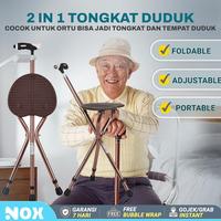Gambar Tongkat duduk walking stick with seat cane alat bantu jalan orang tua dengan kursi bangku dari CV SAMDORETI undefined 1 Tokopedia