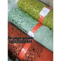 Gambar Terlaris Kain Bahan Brokat Tulle Tille Tile Tule Full Payet Tulle Sequin Squence Sparkle. - silver dari dela delo shop undefined 5 Tokopedia
