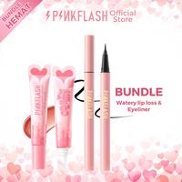Gambar PINKFLASH Bundling 2 pcs Watery Glow Hydrating Lip Gloss + Eyeliner Pen Liquid PFL17 PFE01 - OR01 dari PINKFLASH STORE undefined 1 Tokopedia