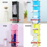 Gambar M F Lemari Pakaian Lemari Plastik Rak Serbaguna Susun Lemari Baju 4 Pintu - Biru DR dari markas fits undefined 1 Tokopedia