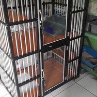 Gambar kandang almunium besar 2 pintu - Hitam dari omah kitty workshop undefined 3 Tokopedia