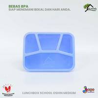 Gambar Lunch Box Sekat 4 Oshin Alexish, Kotak Bekal Warna Tutup Transparan, Tempat Bekal Bersekat - BIRU PASTEL dari Jago Houseware undefined 4 Tokopedia