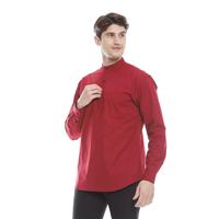 Gambar Baju Koko Maroon Lengan Panjang Kemeja Koko Pria Merah Marun Premium - Maroon, M dari Norzen Project undefined 3 Tokopedia