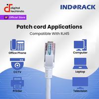 Gambar Indorack Patch Cord CAT5e Panjang 5M BC 24AWG Kabel LAN Kabel UTP RJ45 Kabel Internet - Putih dari Digital Techindo undefined 4 Tokopedia