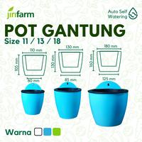 Gambar Self watering Pot Gantung / Pot Tanaman Hias ukuran 18x16x12.5 cm - Putih dari JIRIFARM undefined 3 Tokopedia