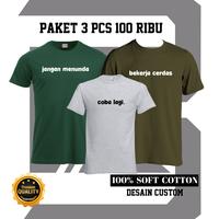 Gambar PAKET 3 PCS KAOS COTTON COMBED 30S PREMIUM BAJU PRIA - M 6 - Abu Misty, M dari cobottex store undefined 1 Tokopedia