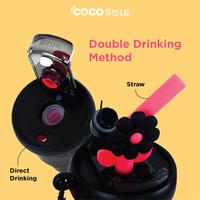 Gambar COCOSMILE Tritan Flower Rotating Straw 550ml Vacuum Insulated Tumbler - Orange dari babiesfirst.id undefined 2 Tokopedia