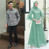 Gambar Ready Baju Batik Couple Set Muslim Gamis Pasangan Setelan Muslimah Resmi Terbaru! - navy dari Srintilz undefined 5 Tokopedia