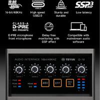 Gambar Good TEYUN Q-16 Sound Mixer Audio Professional Card Channel Monitoring Electric Guitar Live Recording For Studio Interface Singing DJ dari Gees Thinker undefined 4 Tokopedia