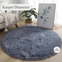 Gambar Karpet Bulu Rasfur Bundar Karpet Lantai Bulat Diameter 100cm +Antislip - Ungu Muda, Tebal 2cm dari TOKO AZUERA undefined 5 Tokopedia