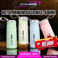 Gambar Botol Minum Kaca NICE 400ml / Botol Minum Cantik / Botol Kaca - Biru dari Serba Hobi Makassar undefined 1 Tokopedia
