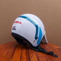 Gambar Helm Klasik Helm Honda GL Series White Blue plus Pet Panjang Putih dari Helm Vespa undefined 5 Tokopedia
