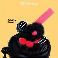 Gambar COCOSMILE Tritan Flower Rotating Straw 550ml Vacuum Insulated Tumbler - Orange dari babiesfirst.id undefined 4 Tokopedia