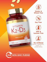 Gambar Carlyle Vitamin K2 + D3 Supplement 300 Softgels | 200mcg K2 MK7 & 10,000 IU D3 | Non-GMO & Gluten Free dari Top Shelf Vitamins undefined 3 Tokopedia
