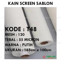 Gambar Kain Screen Sablon Manual T48 Putih Lebar 165 cm Mesh 120 55 micron - 1 meter dari edererestr undefined 4 Tokopedia