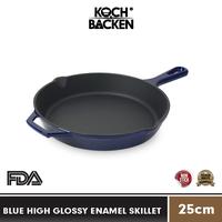 Gambar KOCH&BACKEN Enamel Cast Iron Skillet Frypan 25cm - Panci Wajan Penggorengan Besi Cor Murni Anti Lengket - Green dari Koch&Backen undefined 3 Tokopedia
