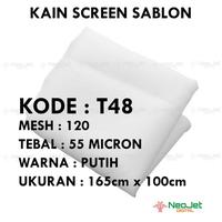 Gambar Kain Screen Sablon Manual T48 Putih Lebar 165 cm Mesh 120 55 micron - 1 meter dari edererestr undefined 1 Tokopedia