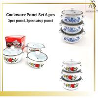Gambar PRODUK unggulan Panci Set Enamel Kembang Susun 10pcs & 6pcs / Panci Susun 3 Enamel Tutup Kaca / Panci Reona - 5SetTutupEnamel dari sribunda rejeki undefined 5 Tokopedia