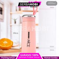 Gambar Botol Minum Kaca NICE 400ml / Botol Minum Cantik / Botol Kaca - Biru dari Serba Hobi Makassar undefined 4 Tokopedia