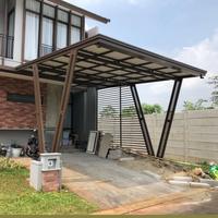 Gambar kanopi besi holow galvanis 4x6 atap alderon twinwall 830 Minimalis Hitam dari Media nusantara truss undefined 3 Tokopedia
