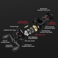 Gambar [OFFICIAL] KASTKING BRUTUS Reel BC Reel Pancing, Saltwater Baitcasting 7.2:1 Gear Ratio, 5+1 Ball Bearings Stainless Steel, Sistem Magnetik 10 Tombol, 8kg Max Drag, Power Aluminium Handle SW Reels Bait Casting Rangka Grafit, Kiri/Kanan - Kiri dari TG TECH STORE undefined 5 Tokopedia