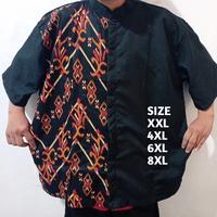 Gambar BAJU KOKO BATIK KOMBINASI POLOS BAJU MUSLIM BATIK - aji merah, 8xl dari kulop batik undefined 4 Tokopedia