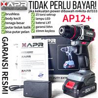 Gambar APR RAJA BOR CORDLESS BRUSHLESS TYPE AP12+ 10mm keyless auto lock mesin bor besi kayu driver sekrup drill dari Al-Barokah teknik_NEW undefined 1 Tokopedia