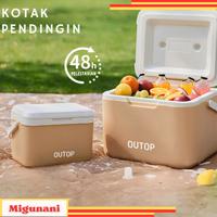 Gambar Cooler Box Kotak Pendingin Beku Tetap Segar Wadah Serbaguna Tempat Penyimpanan Es Batu / Ikan / ASI / Minuman Kapasitas Besar - Merah 6L dari Migunani Project20 undefined 1 Tokopedia