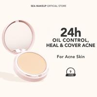 Gambar NEW Sea Makeup Acne Cover & Smooth Two Way Cake Pressed Powder and Matte Bedak Padat Compact Powder with Salicylic Acid +ceramide SEA MAKE UP - CUSTARD CHOUX dari Dasha Beauty1 undefined 4 Tokopedia