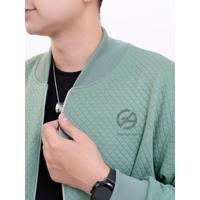 Gambar Jaket comfy pria bahan diamond knit high quality - hijau army, M dari Brandlea Store undefined 1 Tokopedia